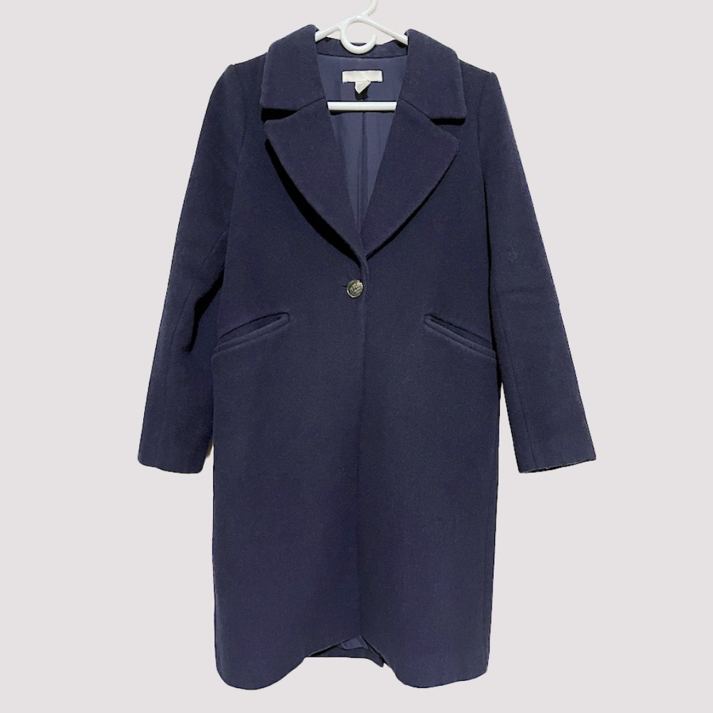 H&M WOOL-BLEND COAT in NAVY size 2